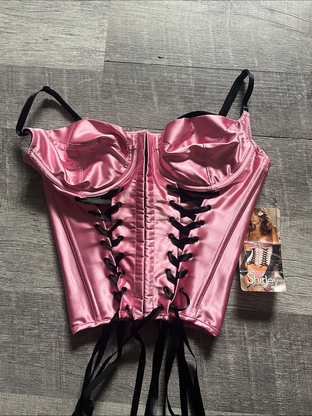 Shirley of Hollywood Vintage Pink Corset Top